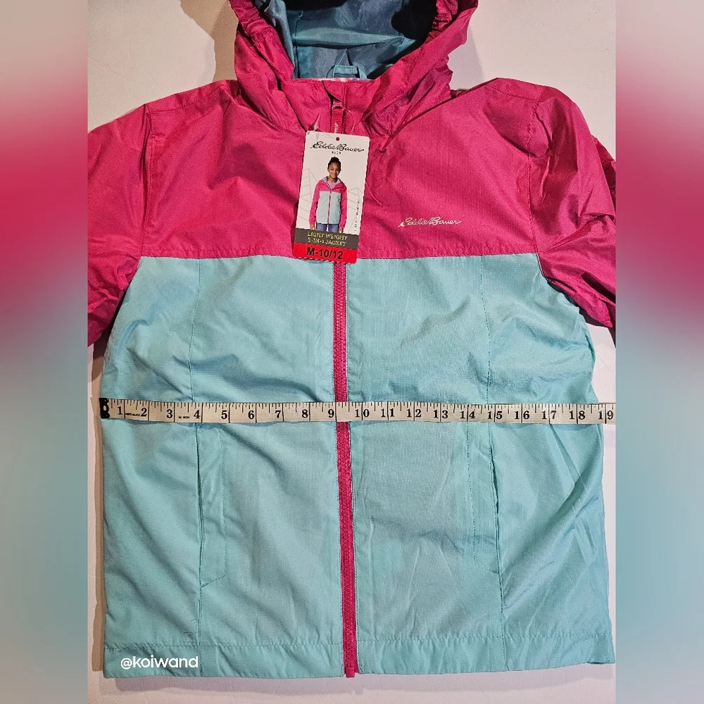 Eddie Bauer Girls Magenta Lightweight 3 in 1 Jacket Size M-10/12 - Picture 13 of 15